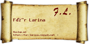 Für Larina névjegykártya